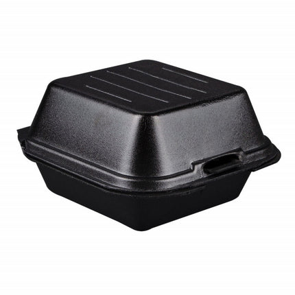 6x6x3 Hinged 1 Comp Cont Med Blk - Ecopax (500/case)