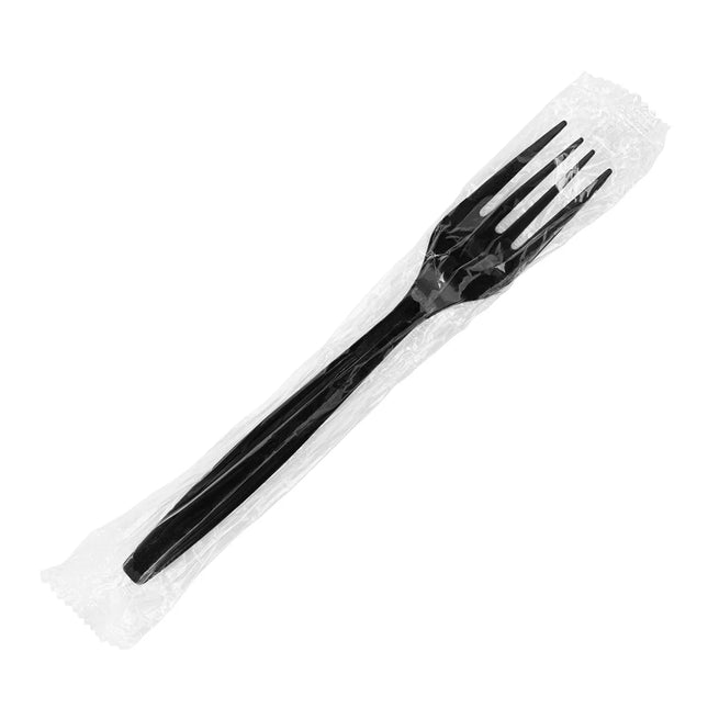 Fork  Ind Wrapped Fork Med/HW Black PP image 1