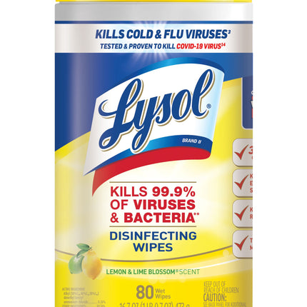 Lysol - 77182- Disinfectant Wipes 80 count - 6/cs