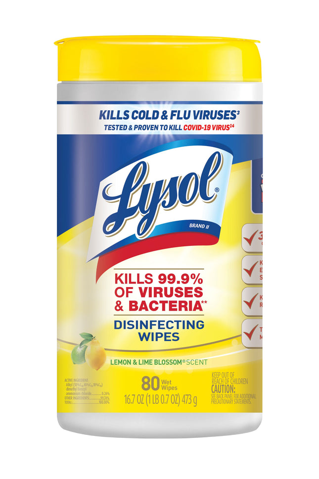 Lysol - 77182- Disinfectant Wipes 80 count - 6/cs