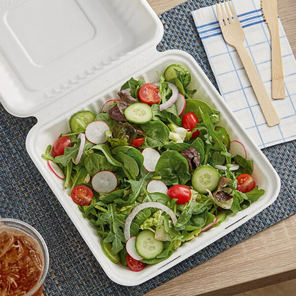 9x9 Compostable Fiber Container White - Responsible (200/case)