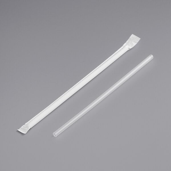 7.75" Clear Straw - Wrapped - Empress (5000/case)