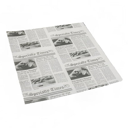 12" x 12" Newspaper Print Deli Paper - Handy Wacks (6000/case)