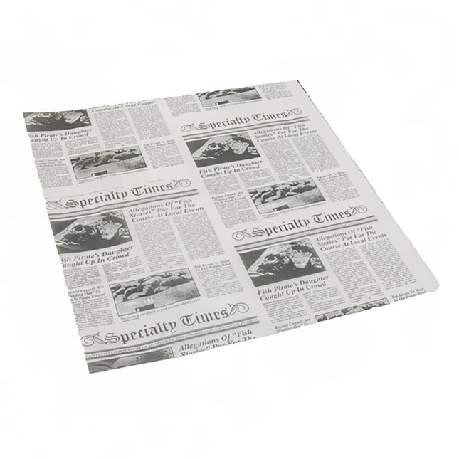 12" x 12" Newspaper Print Deli Paper - Handy Wacks (6000/case)