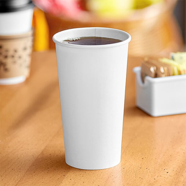 20 oz White Paper Hot Cup - Karat (1000/case)