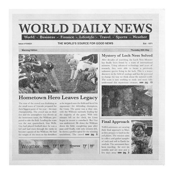 12" x 12" Newspaper Print Deli Paper - Handy Wacks (5000/case)