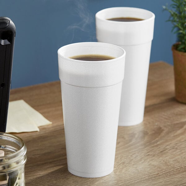 24 oz White Foam Cup - Dart (500/case)
