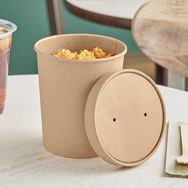 32 oz Kraft Paper Soup Cup & Lid – Kari-Out