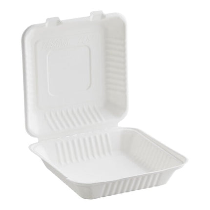 9x9 Compostable Fiber Container White - Responsible (200/case)