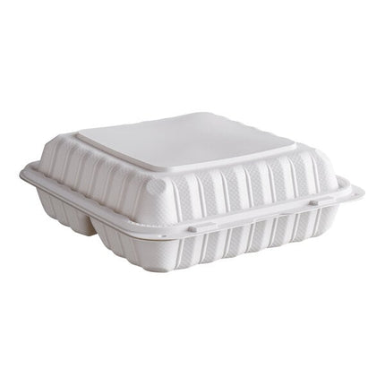 3 Compartment Hinged Cont White - Ecopax