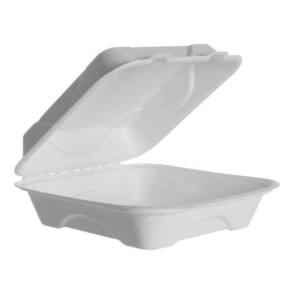 9" x 9" x 3" White Foam Container - 3 Compartment - Dart (100/case)