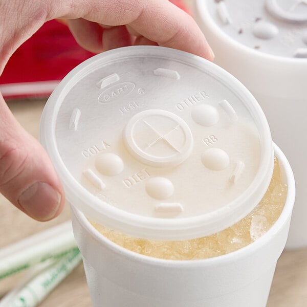 16 oz Translucent Lid with Straw Slot - Dart (1000/case)