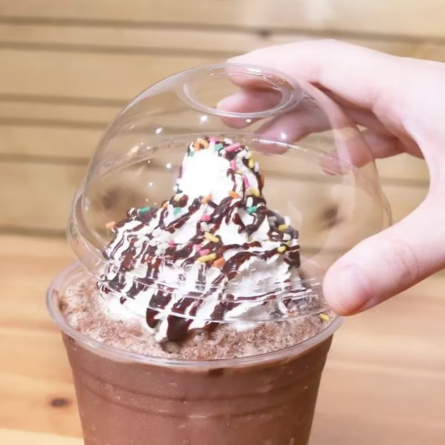 Karat 16 oz PET Dome Lid w/1" Hole image 0