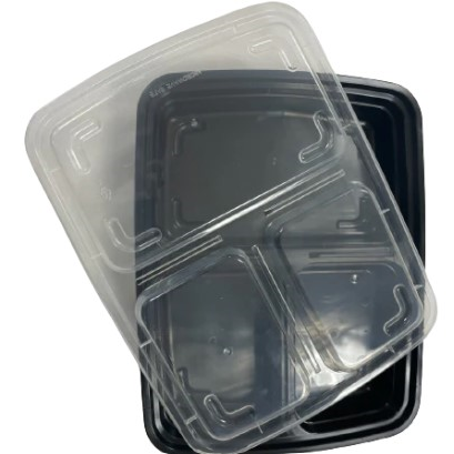 Karat  32 oz 3 Comp Black Bottom Clear Lid Combo