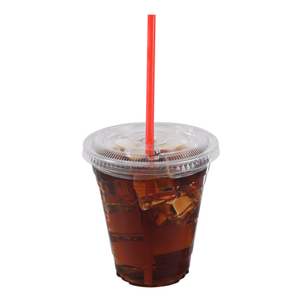 12, 16, 20, and 24 oz PET Flat Lid with Straw Slot - Empress (1000/case)
