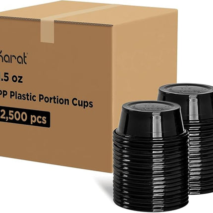 1.5 oz Souffle Cup Black - Karat (2500/case)
