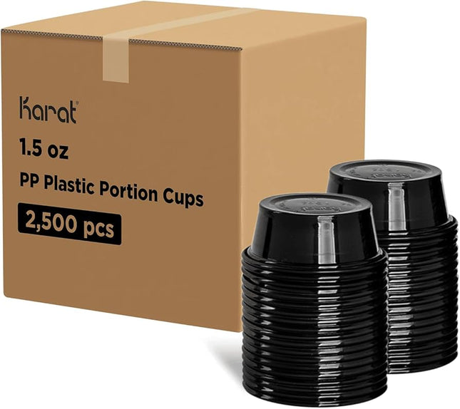1.5 oz Soufflé Cup Trans Black – Karat (2500/case)