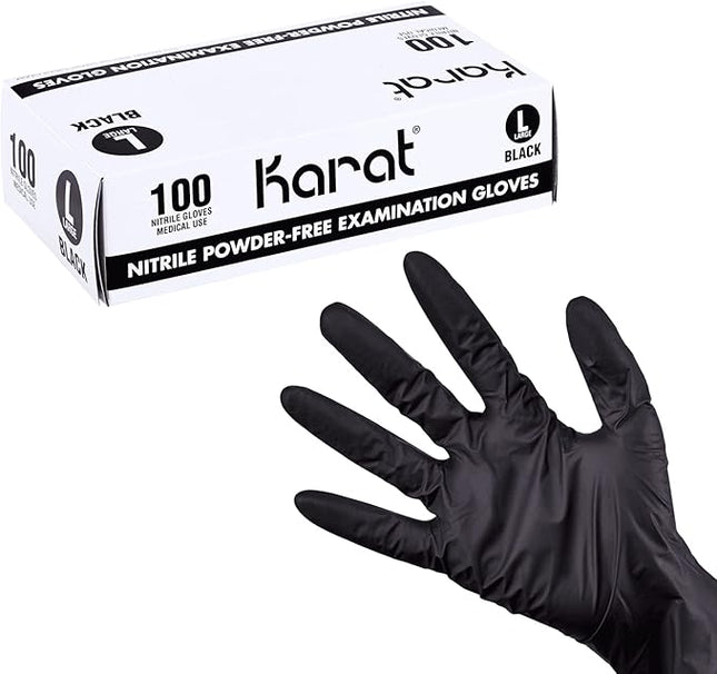 XL Nitrile Gloves Black - Karat (1000/case)