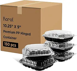 10.25x9 PP Hinged Cont 3 Comp – Karat (150/case)