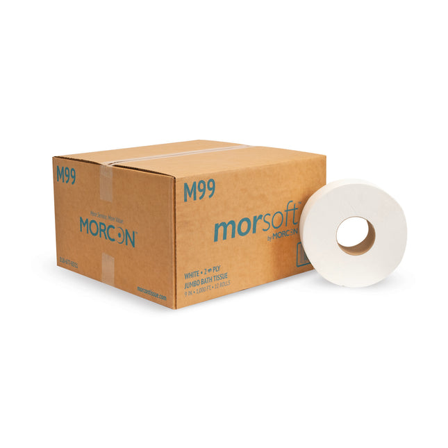 2 Ply Jumbo Toilet 12￼Rolls Bath Tissue 1000' - Morcon
