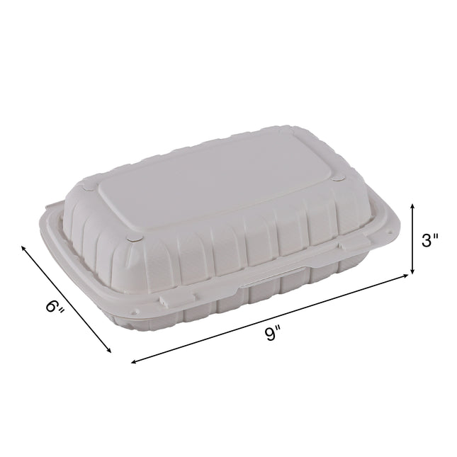 9x6x3 Hinged 1 Compartment Container - Banyan (150/case)