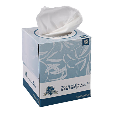 Empress Facial Tissue Cubed 7.87" x 7.48", White, 2-Ply 36 / 85 cs