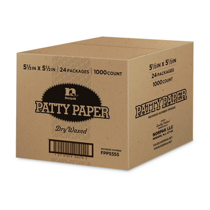 Patty Paper 5.5" x 5.5" White - Norpak - 1/1000 cs