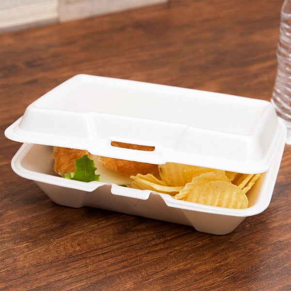 9x6x3 Large Deep Hinged Container - Genpak (200/case)