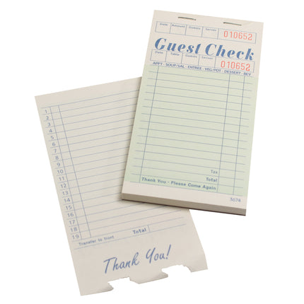 1 Ply 16 Line Guest Check - Empress (50/case)