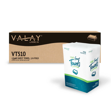 Morcon - 11.81" x 16.53" Valay Guest Towel White, 1-Ply, Airlaid, 1/6 Fold 500/cs