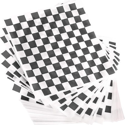 12" x 12" Black Checkered Deli Paper - Handy Wacks (5000/case)