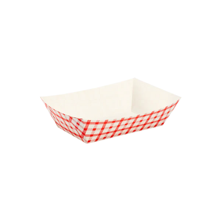 Karat  2.5 lb Food Tray Checkered Red image 1