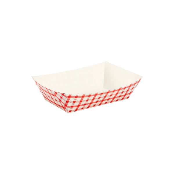Karat  2.5 lb Food Tray Checkered Red image 1
