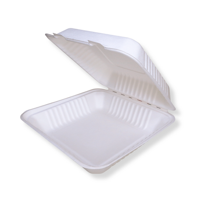9x9 Compostable Fiber Container White - Responsible (200/case)