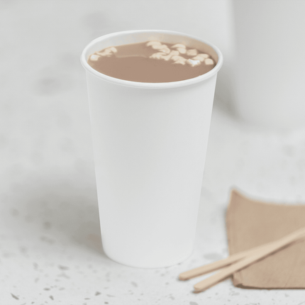 16 oz White Paper Hot Cup - Karat (1000/case)