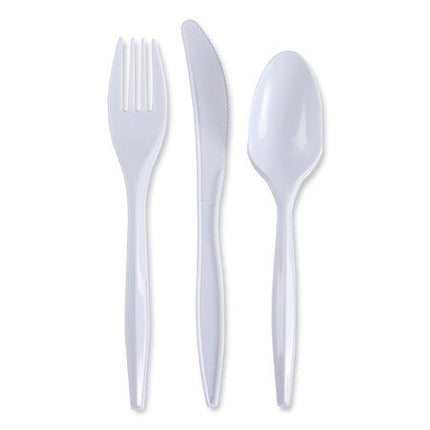 3 pc Cutlery Kit Med Weight White - Crystal (500/case)