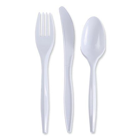 3 pc Cutlery Kit Med Weight White - Crystal (500/case)