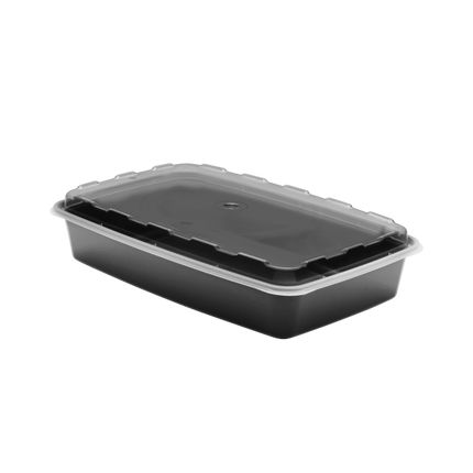 48 oz Rect Cont w/Lid Combo - Cubeware (100/case)