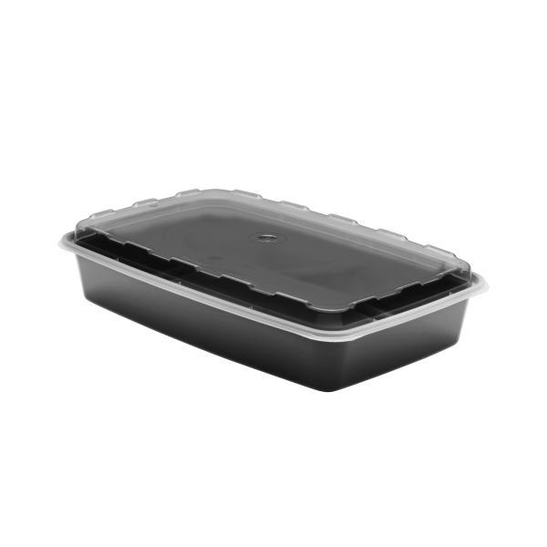 48 oz Rect Cont w/Lid Combo - Cubeware (100/case)