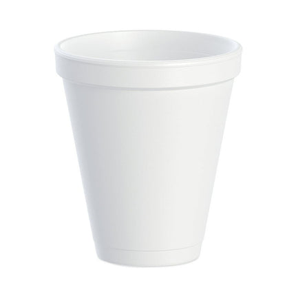 12 oz 12j16 White Squat Customizable Foam Cup Coffee Drinking Cup - Dart (1000/case)