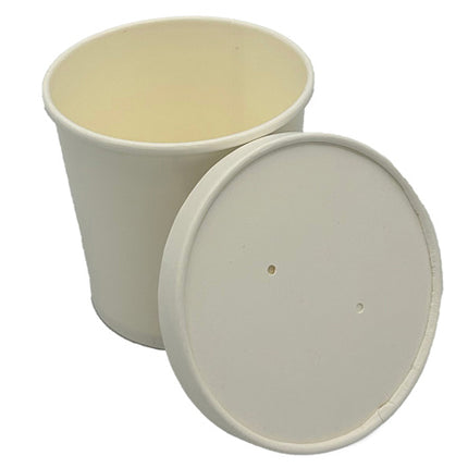 Paper Food / Soup Container w/Lid 16 oz White Combo – Empress (500/case)