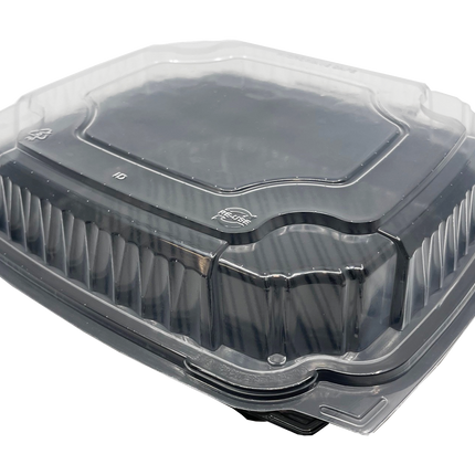 10x10 Hinged 1 Comp Cont Blk - Ecopax (150/case)