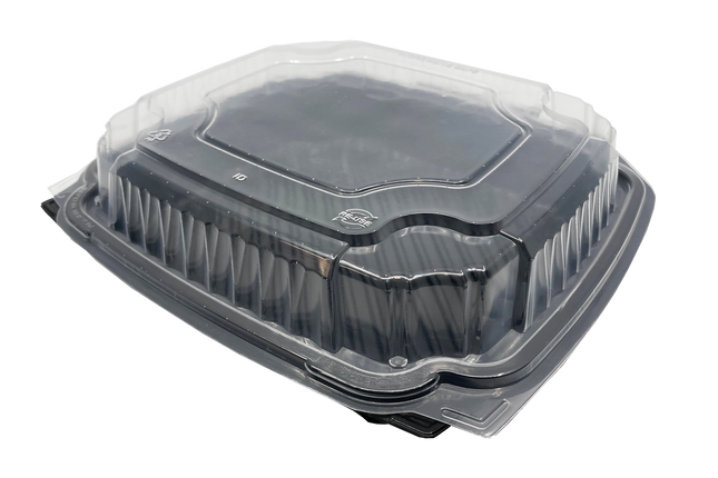 10x10 Hinged 1 Comp Cont Blk - Ecopax (150/case)