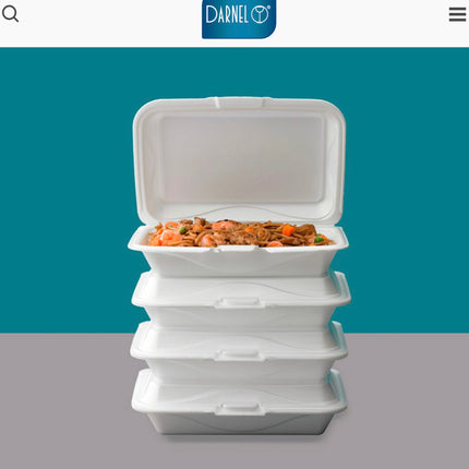 Darnel M-205 White Hoagie 1 Compartment Food Container, 9.25 X 6.75 X 2.75 - 200/ Case