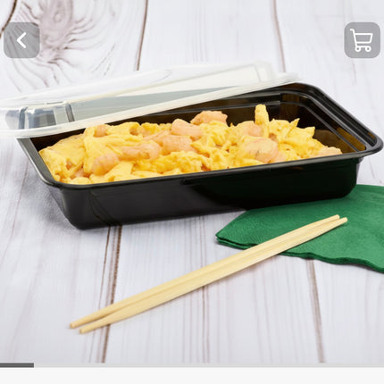 28 oz Rectangular Black Bottom Clear Lid  Combo 150/case)