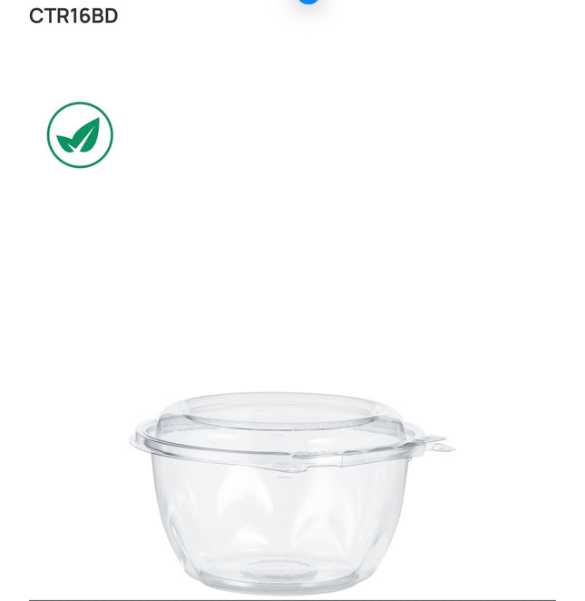 16 oz PET Bowl w/ Dome Lid - Clear 240/case