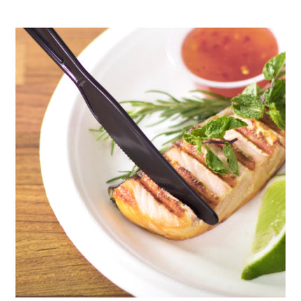 Individually Wrapped Heavy Weight Knife Black - Karat (1000/case)