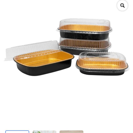 Karat 24 oz Gold Gourmet To Go Small Entree Container with Dome Lid - 100 per case.