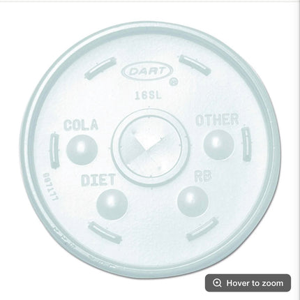 16 oz Translucent Lid 16SL with Straw Slot - Dart (1000/case)