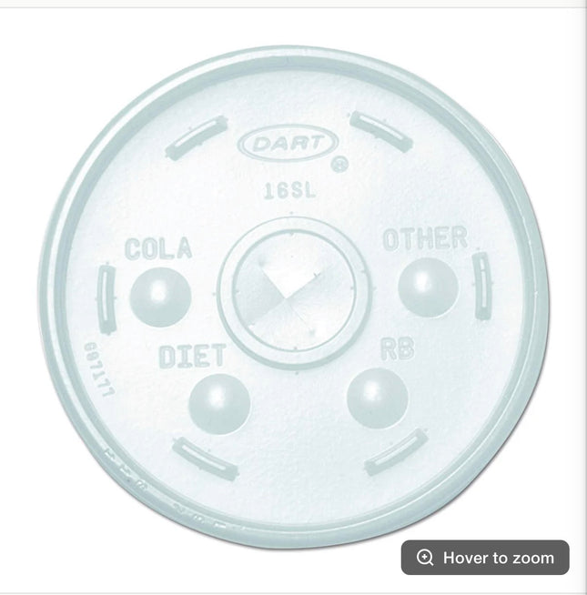 16 oz Translucent Lid 16SL with Straw Slot - Dart (1000/case)